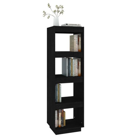 Boekenkast/kamerscherm 40x35x135 cm massief grenenhout zwart 8720286815847 4