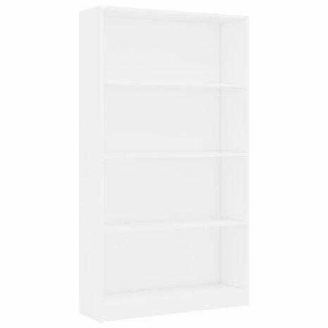 Boekenkast met 4 schappen 80x24x142 cm bewerkt hout wit 8719883815220 2