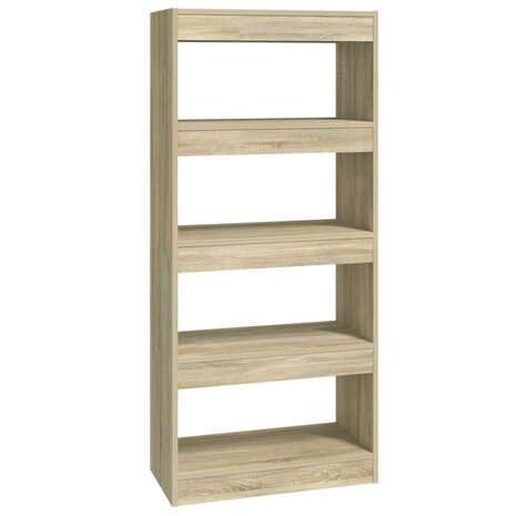 Boekenkast/kamerscherm 60x30x135 cm bewerkt hout sonoma eiken 8720286843284 2