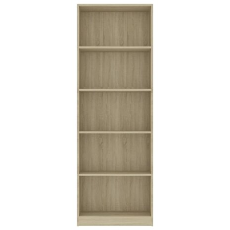 Boekenkast met 5 schappen 60x24x175 cm bewerkt hout sonoma eik 8719883869322 4