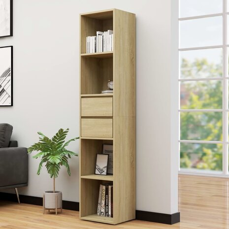 Boekenkast 36x30x171 cm bewerkt hout sonoma eikenkleurig 8720286016640 1