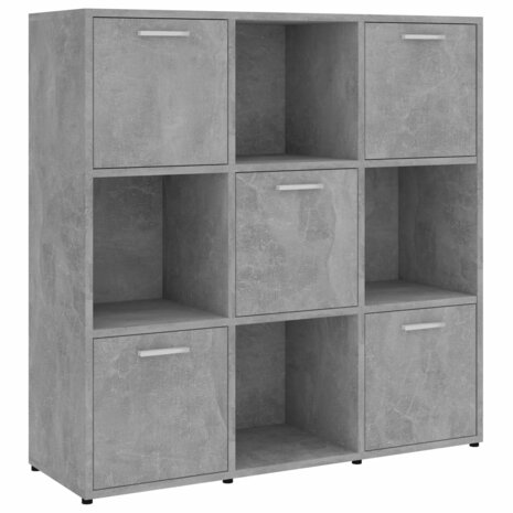 Boekenkast 90x30x90 cm bewerkt hout betongrijs 8720286017289 2