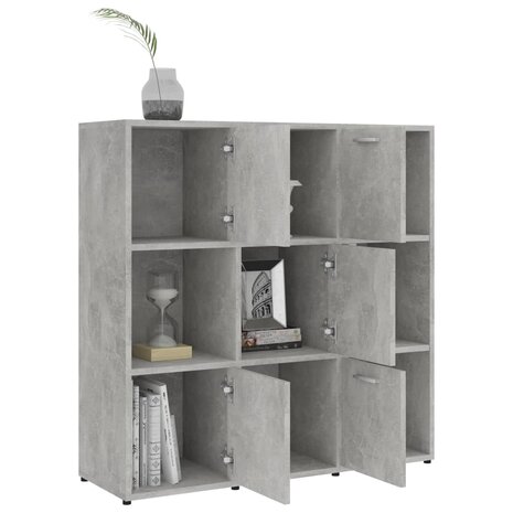 Boekenkast 90x30x90 cm bewerkt hout betongrijs 8720286017289 4