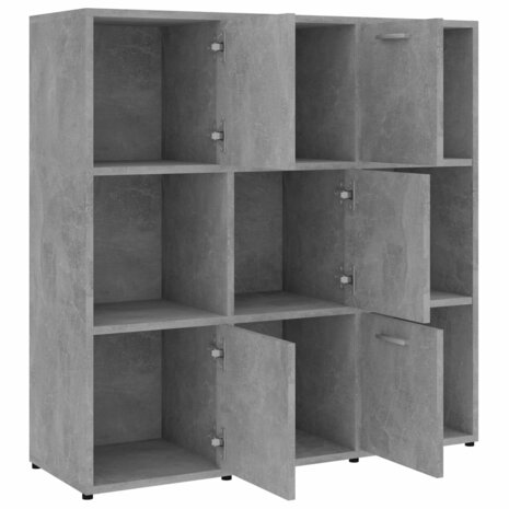 Boekenkast 90x30x90 cm bewerkt hout betongrijs 8720286017289 5