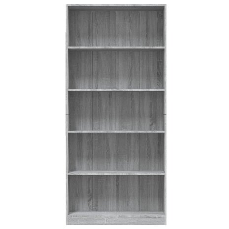 Boekenkast 80x24x175 cm bewerkt hout grijs sonoma eikenkleurig 8720286976081 4