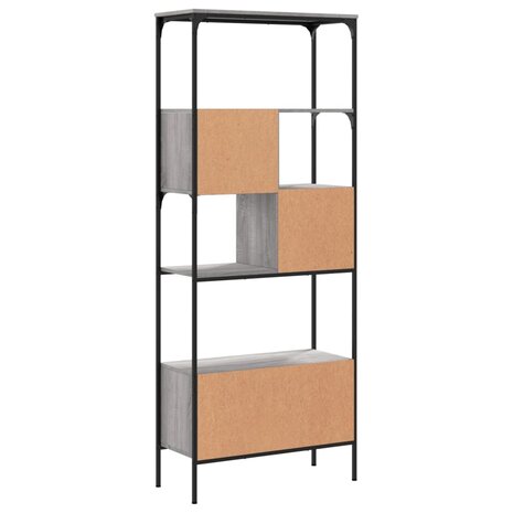 Boekenkast 5-laags 76x33x188,5 cm bewerkt hout grijs sonoma 8721012340572 7