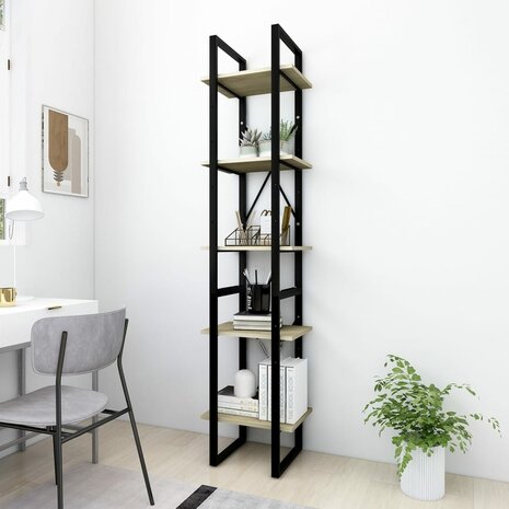 Boekenkast 5 schappen 40x30x175 cm bewerkt hout sonoma eiken 8720286649275 1