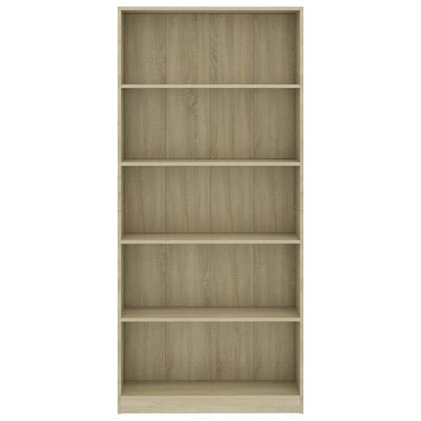 Boekenkast met 5 schappen 80x24x175 cm bewerkt hout sonoma eik 8719883815343 4