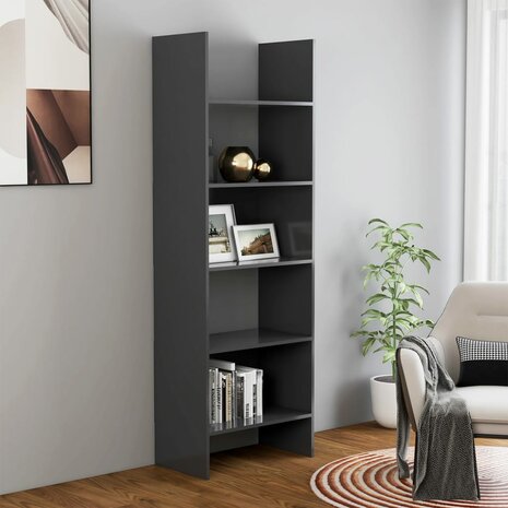 Boekenkast 60x35x180 cm bewerkt hout grijs 8720286352649 1