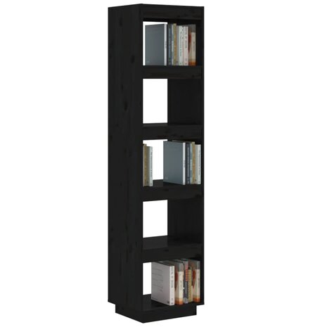 Boekenkast/kamerscherm 40x35x167 cm massief grenenhout zwart 8720286815892 4