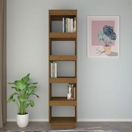 Boekenkast/kamerscherm 40x35x167 cm grenenhout honingbruin 8720286815885 3