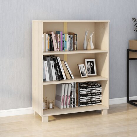 Boekenkast HAMAR 85x35x112 cm massief grenenhout honingbruin 8720286818305 1