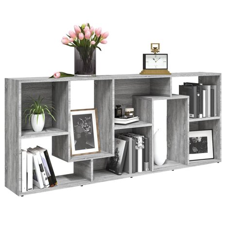 Boekenkast 67x24x161 cm bewerkt hout grijs sonoma eikenkleurig 8720286954461 9