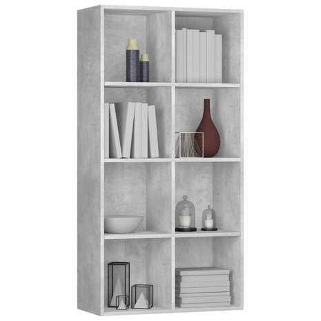 Boekenkast/dressoir 66x30x130 cm bewerkt hout betongrijs 8719883673189 3