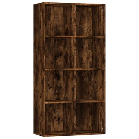 Boekenkast 66x30x130 cm bewerkt hout gerookt eikenkleurig 8720286975114 2