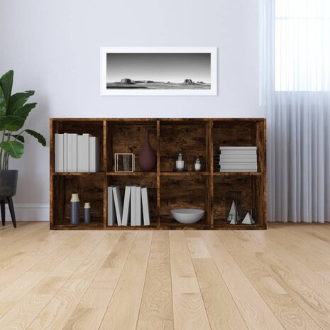 Boekenkast 66x30x130 cm bewerkt hout gerookt eikenkleurig 8720286975114 3