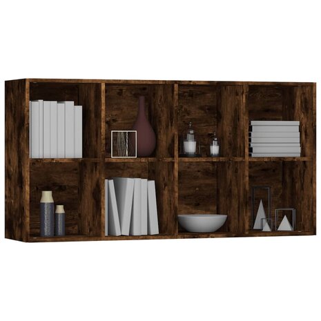 Boekenkast 66x30x130 cm bewerkt hout gerookt eikenkleurig 8720286975114 4