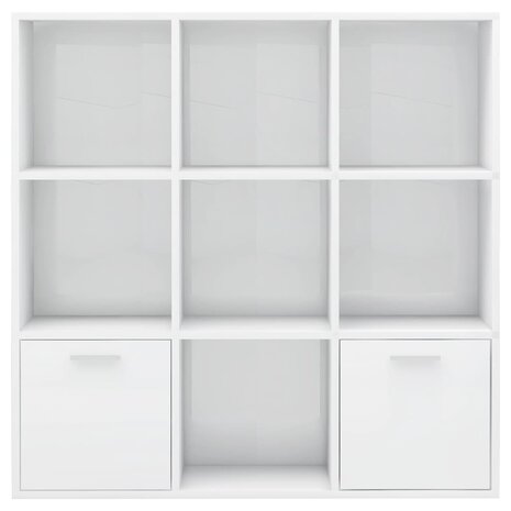 Boekenkast 98x30x98 cm bewerkt hout hoogglans wit 8719883869803 7