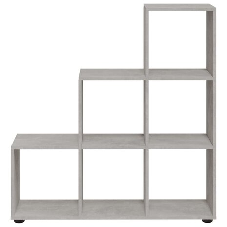 Boekenkast trapvormig 107 cm bewerkt hout betongrijs 8720286945759 4