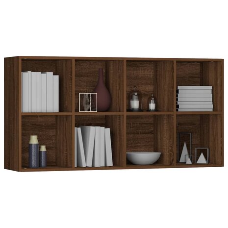 Boekenkast 66x30x130 cm bewerkt hout bruin eikenkleur 8720286975138 4