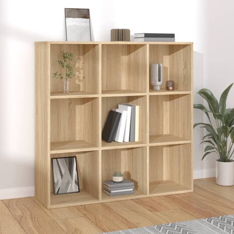 Boekenkast 98x29x97,5 cm bewerkt hout sonoma eikenkleurig 8719883869865 1