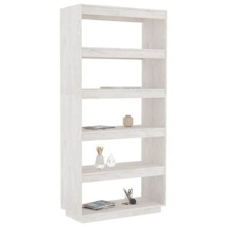 Boekenkast/kamerscherm 80x35x167 cm massief grenenhout wit 8720286816264 4