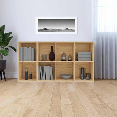 Boekenkast/dressoir 66x30x130 cm bewerkt hout sonoma eikenkleur 8719883673172 6