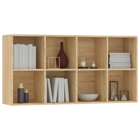 Boekenkast/dressoir 66x30x130 cm bewerkt hout sonoma eikenkleur 8719883673172 7