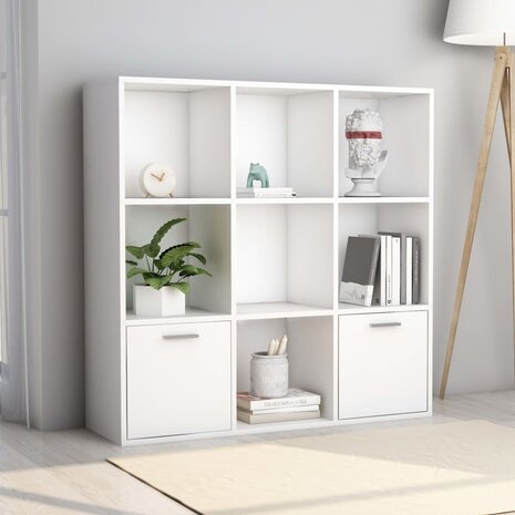 Boekenkast 98x30x98 cm bewerkt hout wit 8719883869742 1