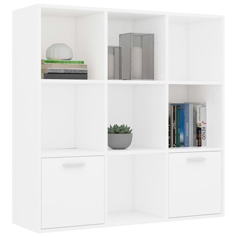 Boekenkast 98x30x98 cm bewerkt hout wit 8719883869742 3