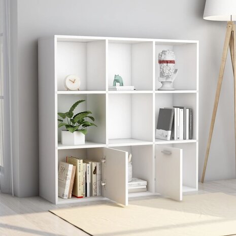 Boekenkast 98x30x98 cm bewerkt hout wit 8719883869742 4