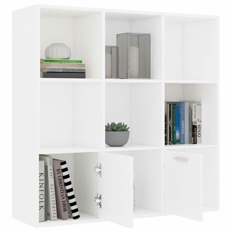 Boekenkast 98x30x98 cm bewerkt hout wit 8719883869742 6