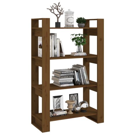 Boekenkast/kamerscherm 80x35x125 cm massief hout honingbruin 8720286905456 4