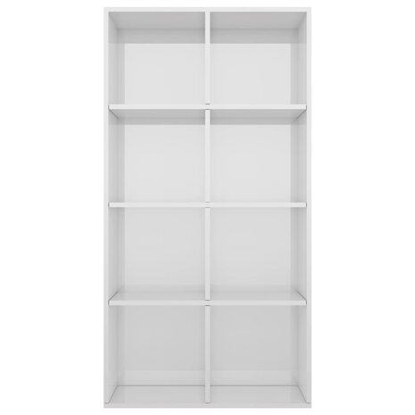 Boekenkast/dressoir 66x30x130 cm bewerkt hout hoogglans wit 8719883673202 4