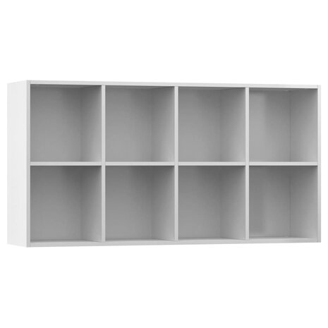 Boekenkast/dressoir 66x30x130 cm bewerkt hout hoogglans wit 8719883673202 8