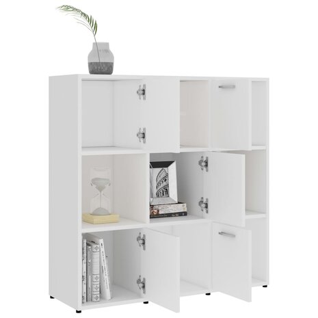 Boekenkast 90x30x90 cm bewerkt hout wit 8720286017241 4