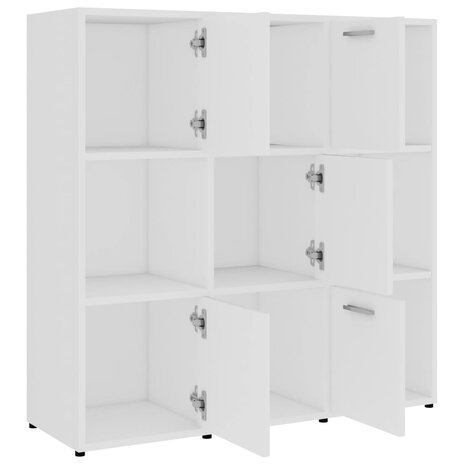 Boekenkast 90x30x90 cm bewerkt hout wit 8720286017241 5