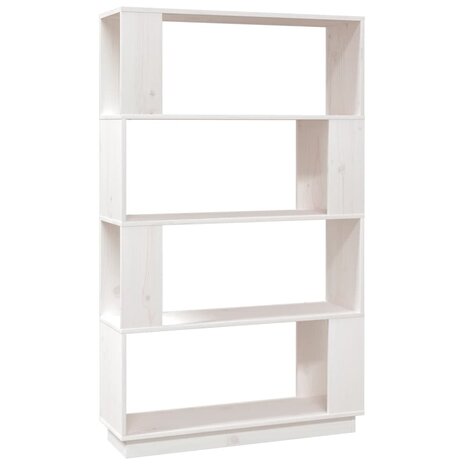 Boekenkast/kamerscherm 80x25x132 cm massief grenenhout wit 8720286906033 2