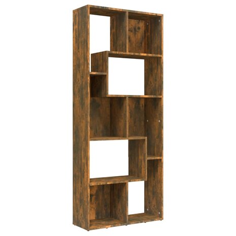 Boekenkast 67x24x161 cm bewerkt hout gerookt eikenkleurig 8720286954454 2