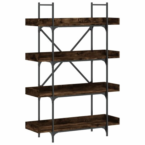 Boekenkast 4-laags 100x33x145,5 cm bewerkt hout gerookt eiken 8721012194762 2