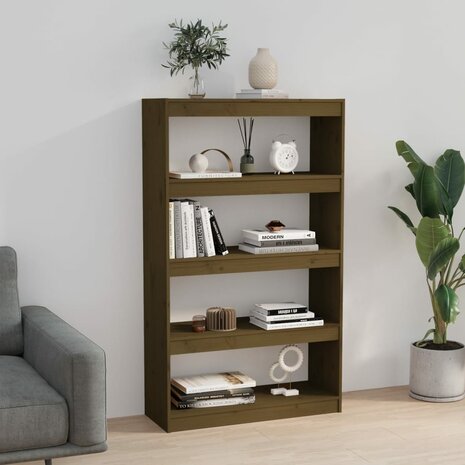 Boekenkast/kamerscherm 80x30x135,5 cm grenenhout honingbruin 8720286608968 3