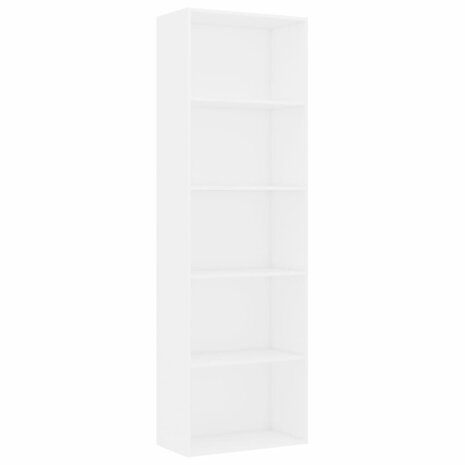 Boekenkast met 5 schappen 60x30x189 cm bewerkt hout wit 8719883815855 2