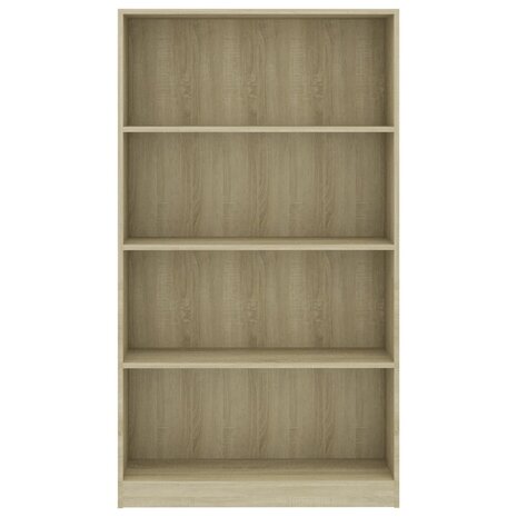 Boekenkast met 4 schappen 80x24x142 cm bewerkt hout sonoma eik 8719883815251 4