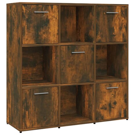 Boekenkast 90x30x90 cm bewerkt hout gerookt eikenkleurig 8720286977033 2