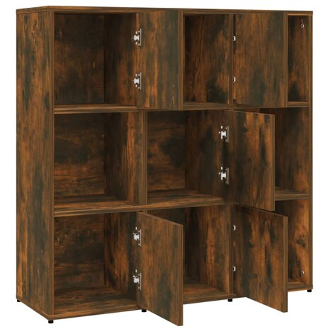 Boekenkast 90x30x90 cm bewerkt hout gerookt eikenkleurig 8720286977033 5