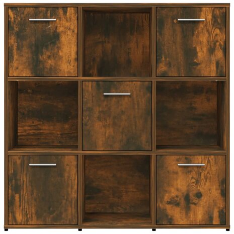 Boekenkast 90x30x90 cm bewerkt hout gerookt eikenkleurig 8720286977033 6