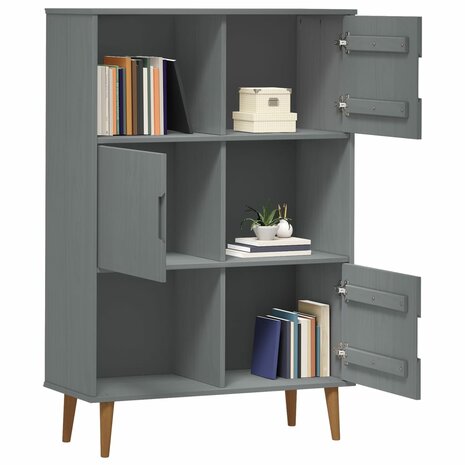 Boekenkast MOLDE 90x35x133,5 cm massief grenenhout grijs 8720845542054 3