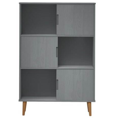 Boekenkast MOLDE 90x35x133,5 cm massief grenenhout grijs 8720845542054 4