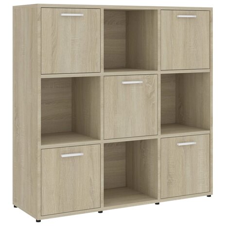 Boekenkast 90x30x90 cm bewerkt hout sonoma eikenkleurig 8720286017272 2