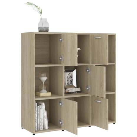 Boekenkast 90x30x90 cm bewerkt hout sonoma eikenkleurig 8720286017272 4